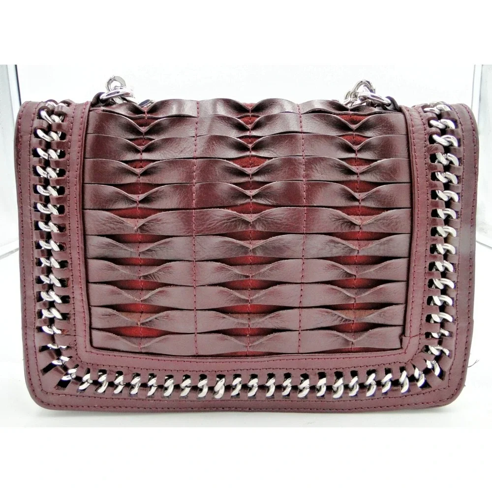 Zara Woman Burgundy Buffalo Leather Shoulder Bag‎ 28cm X 20cm